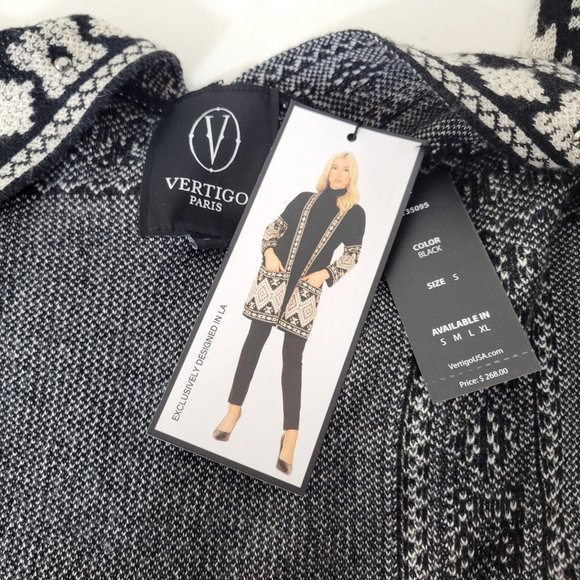 Vertigo Paris Embellished Black and White Cardigan NEW - Picture 4 of 4